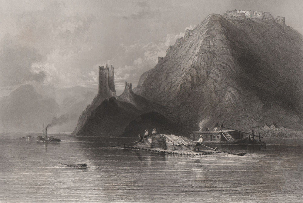 Visegrad castle, Hungary. Danube Donau. BARTLETT 1840 old antique print